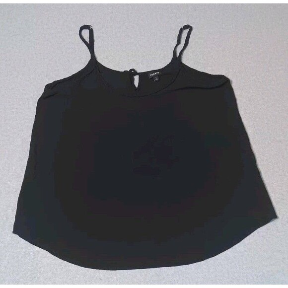 torrid Tops - Torrid Challis Braided Strap Swing Cami 2 Black Whimsigoth Grunge Boho Festival